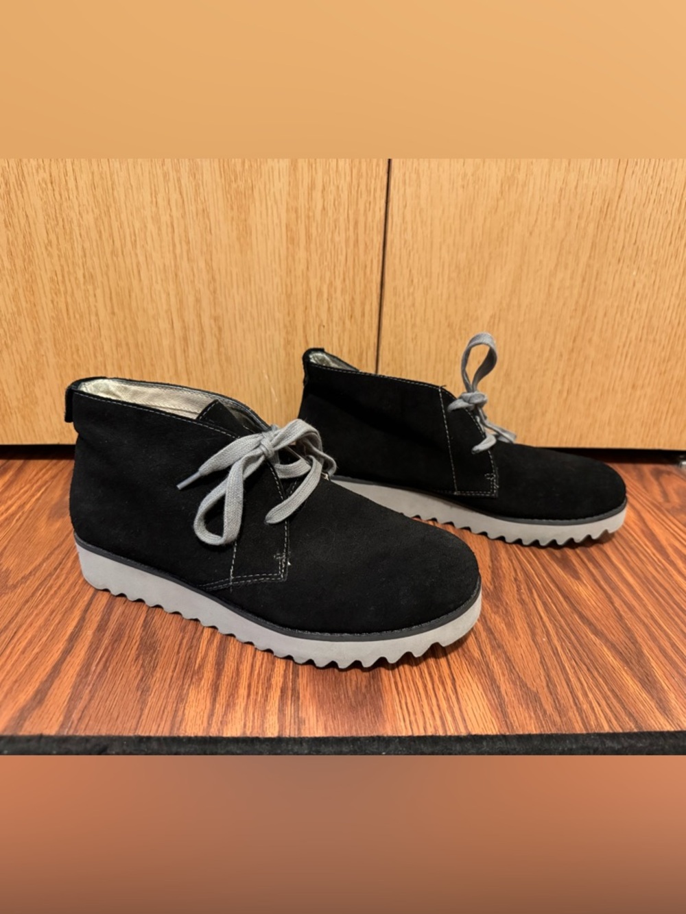 Jambu Gianna Black Suede Leather Chukka Ankle Boots size 7.5